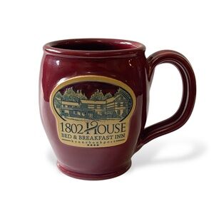 1802 House Deneen Mug Hand Thrown Burgundy Red Handmade Kennebunkport Maine 2017